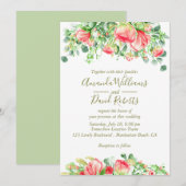 Sweetly Romantic | Uitnodiging voor Floral Wedding (Voorkant / Achterkant)