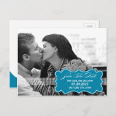 Sweetly Sealed Save the Date Briefkaart - Turquois (Voorkant / Achterkant)