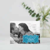 Sweetly Sealed Save the Date Briefkaart - Turquois (Staand voorkant)