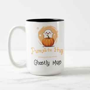 Sweetly Spooky Schattige Ghost Pumpkin Herfst Coff Tweekleurige Koffiemok