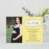 Sweetly Striped Baby shower Photo Invitation Kaart (Staand voorkant)