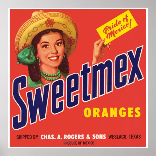 Sweetmex Sinaasappels Weslaco Texas  Poster (Voorkant)