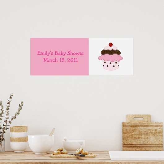 Sweetness Lil Cupcake roze/White Custom Banner Poster (Keuken)