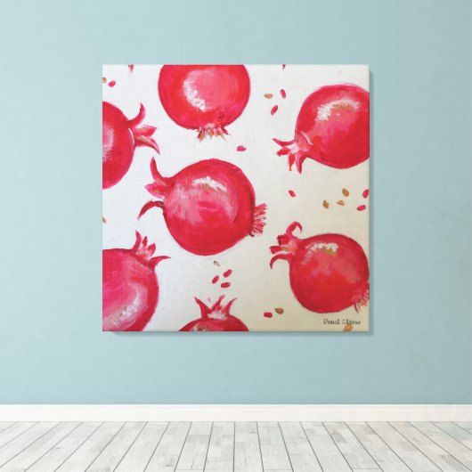 Sweetness  of pomegranate canvas afdruk (Insitu (Houten vloer))