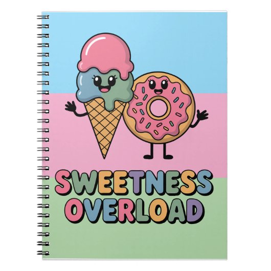 Sweetness Overload | Donut & Ice Cream Kids Notitieboek (Voorkant)