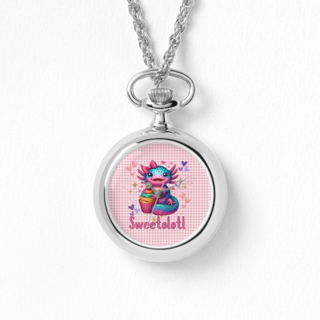 Sweetolotl Vibes Axolotl schattigheid liefhebbers Horloge (Voorkant)