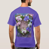 Sweetpea Heart Vine - Basic Donker T-Shirt Design (Achterkant)