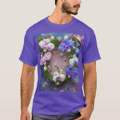 Sweetpea Heart Vine - Basic Donker T-Shirt Design (Voorkant)