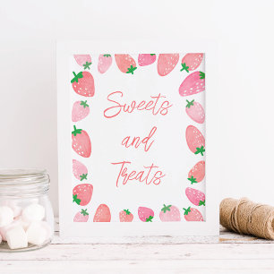 Sweets Aardbei Baby shower Poster