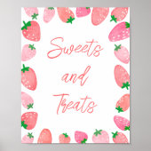 Sweets Aardbei Baby shower Poster (Voorkant)