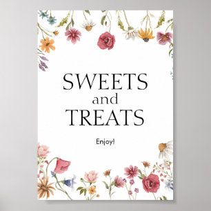 Sweets and Treats Bloemen Baby shower teken Poster