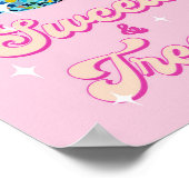 Sweets and Treats Disco Ball Retro Groovy Birthday Poster (Hoek)