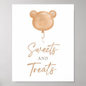 Sweets and Treats Teddy Bear Balloon Birthday  Poster (Voorkant)