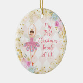 Sweets Ballerina Nutkraker 1st Kerstmis Keramisch Ornament (Rechts)