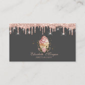  Sweets Cupcake Flowers Rose Gold Drips Bakery  Visitekaartje (Voorkant)