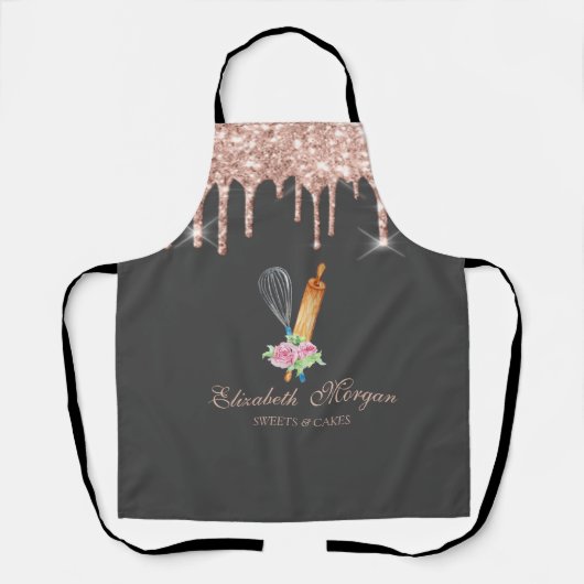 Sweets Cupcake Roos Gold Drivers Bakery Schort (Voorkant)