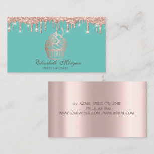 Sweets Cupcake Roos Gold Drives Mint Green Bakery Visitekaartje