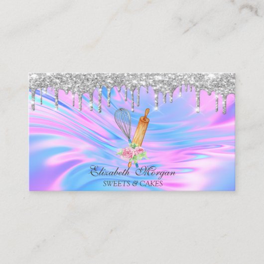 Sweets Cupcake Silver Drift Opal Visitekaartje (Voorkant)