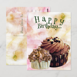 Sweets Happy Birthday Cupcakes  Briefkaart