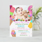 Sweets ijsje foto ELKE AGE-verjaardagsfeestje Kaart (Staand voorkant)