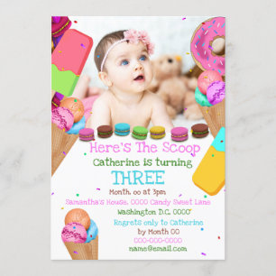 Sweets ijsje foto ELKE AGE-verjaardagsfeestje Kaart