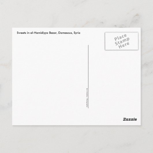 Sweets in Bazaar - Damascus, Syrië Briefkaart (Achterkant)