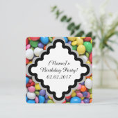 Sweets - Kinderen - Verzoeken om een verjaardagska Kaart (Staand voorkant)