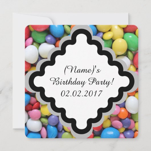 Sweets - Kinderen - Verzoeken om een verjaardagska Kaart (Voorkant)