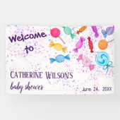 Sweets Lollipops Moeder wordt Baby shower Spandoek (Horizontaal)