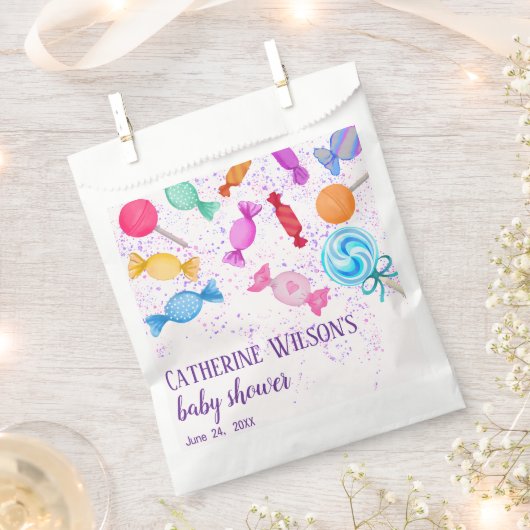 Sweets Lollipops Snoep Land Baby shower Bedankzakje (Geknipt)