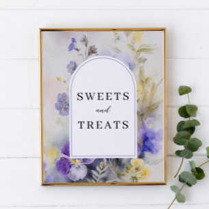 Sweets & Treats rustieke Waterverf viooltjes teken Poster