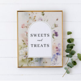 Sweets & Treats rustieke Waterverf Wildflower Sign Poster