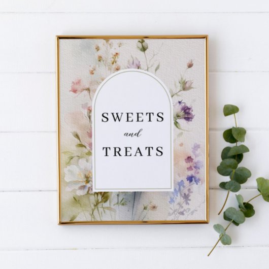 Sweets & Treats rustieke Waterverf Wildflower Sign Poster
