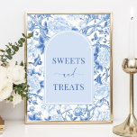 Sweets & Trees Blue White Chinoiserie Bridal Sign Poster<br><div class="desc">Dit op chinoiserie geïnspireerde ontwerp kenmerkt elegante botanische floralen en groen in delft blauw en wit. Pas de uitnodiging aan met uw details en als u de stijl en plaatsing van de tekst verder wilt herschikken,  drukt u op de knop "Klik om verder aan te passen".</div>