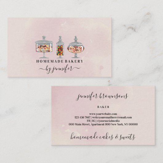 Sweets Trees Chocolate Snoep Bakery Visitekaartje (Voorkant / Achterkant)