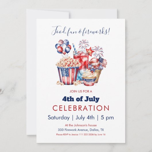 Sweets & Vuurwerk 4 juli Patriottische Partij Kaart (Voorkant)