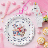 Sweets & Vuurwerk Patriottisch 4 juli Feest Papieren Bordje (Feest)