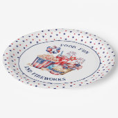 Sweets & Vuurwerk Patriottisch 4 juli Feest Papieren Bordje (Gekanteld)