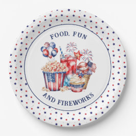 Sweets & Vuurwerk Patriottisch 4 juli Feest Papieren Bordje
