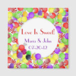 Sweets Wedding Magnet<br><div class="desc">Deze Sweets Wedding Magnet maakt een geweldige huwelijksgunst. Pas je eigen tekst aan.</div>