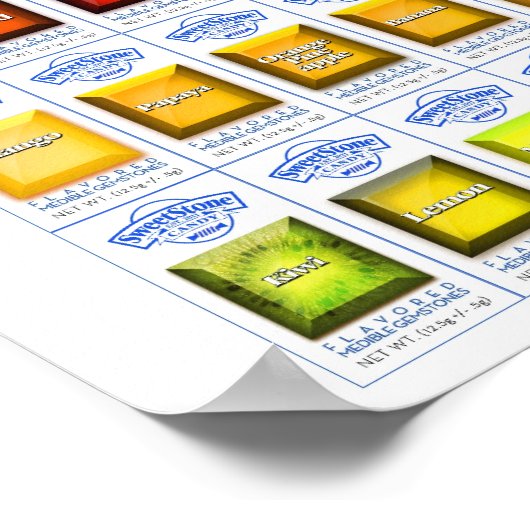 SweetStone Snoep Flavourlijst Poster (Hoek)