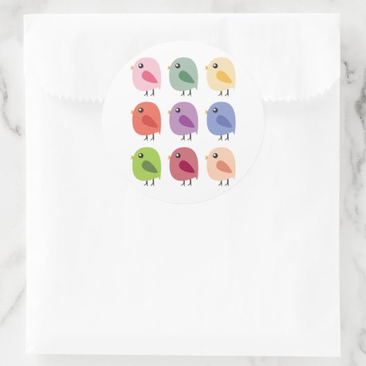 SweetTweet vogels Ronde Sticker (Tas)