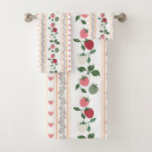 Sweety beautiful retro strawberry heart bad handdoek (Insitu)