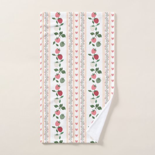 Sweety beautiful retro strawberry heart bad handdoek (Handdoek)