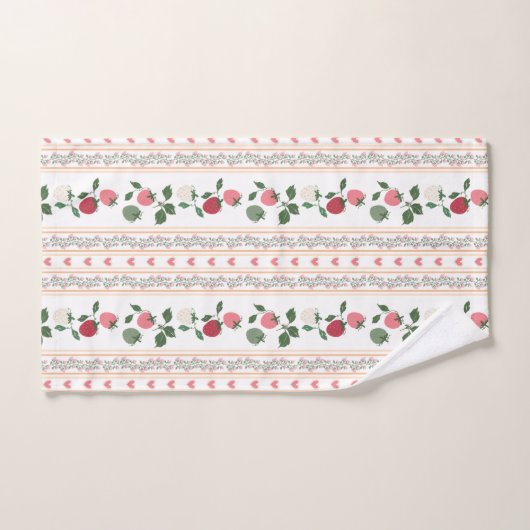 Sweety beautiful retro strawberry heart bad handdoek (Handdoek)