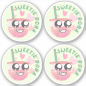 Sweety Boba - Pack van 4 Sticker (Voorkant)