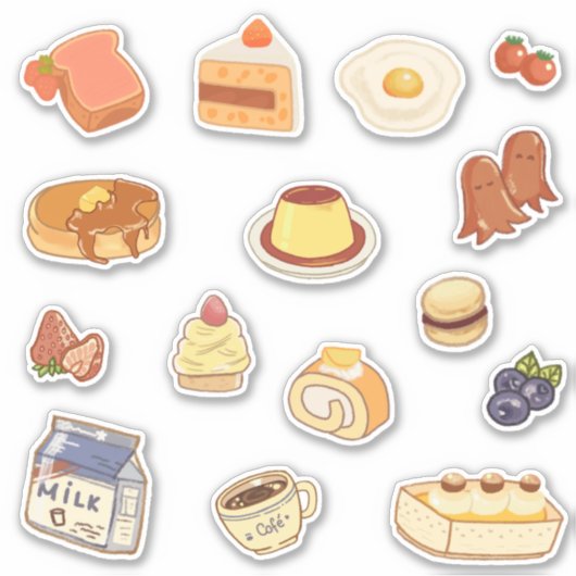 Sweety brunch op maat gesneden vinyl Sticker (Voorkant)