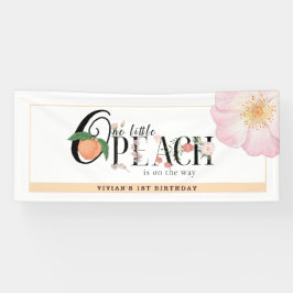 Sweety Little Peach 1e verjaardag Welkom Spandoek