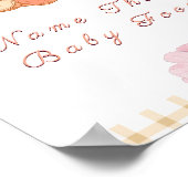 Sweety Little Peach Baby shower Spelbord Poster (Hoek)