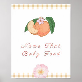 Sweety Little Peach Baby shower Spelbord Poster